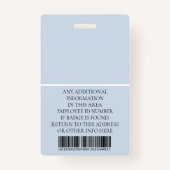 従業員カスタムの写真、バーコード、ロゴ、名前 バッジ (裏面)