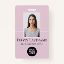 従業員カスタムの写真、バーコード、ロゴ、名前