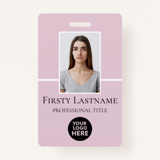 従業員カスタムの写真、バーコード、ロゴ、名前 バッジ (正面)