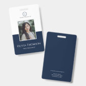 従業員カスタムの写真、ロゴ、名前バッジ バッジ (表裏)