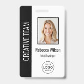 従業員カスタムの写真、ロゴ、名前ブラック バッジ (正面)
