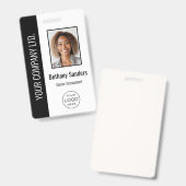 従業員カスタムの写真、ロゴ、名前ブラック バッジ (正面＆裏面)