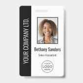 従業員カスタムの写真、ロゴ、名前ブラック バッジ (正面)