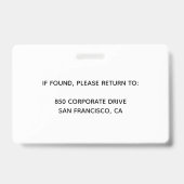 従業員カスタムの写真、名前、ロゴ、バッジ バッジ (裏面)