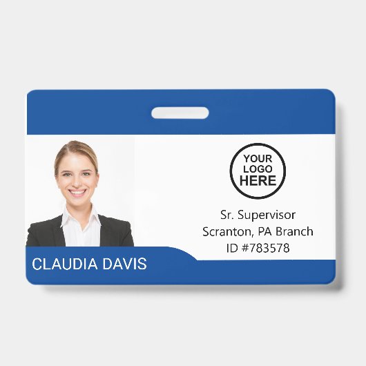 従業員カスタムの写真、名前、ロゴ、バッジ バッジ (正面)