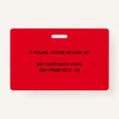 従業員カスタムの写真、名前、ロゴ、バッジ バッジ (裏面)