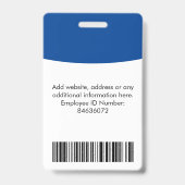 従業員カスタムの写真、名前、ロゴ、バーコードバッジ バッジ (Back)