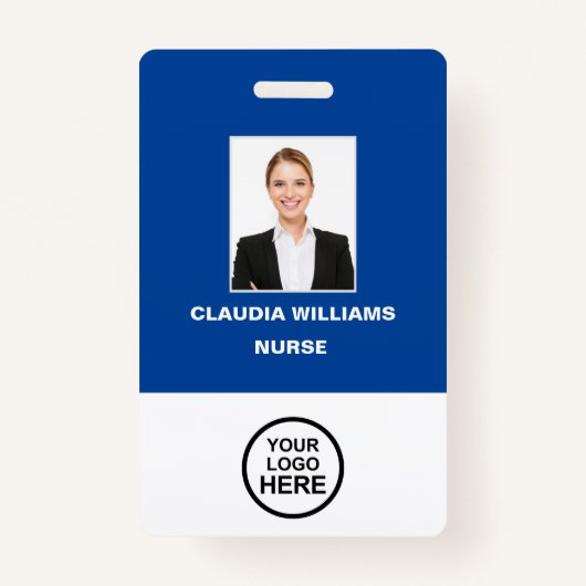 従業員カスタムの写真、名前、ロゴ、バーコードバッジ バッジ (正面)