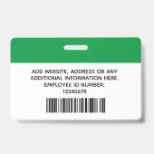 従業員カスタムの写真、名前、ロゴ、バーコード、バッジ バッジ (Back)
