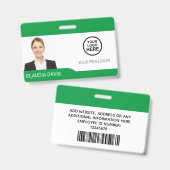 従業員カスタムの写真、名前、ロゴ、バーコード、バッジ バッジ (Front & Back)