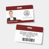 従業員カスタムの写真、名前、ロゴ、バーコード、バッジ バッジ (正面＆裏面)