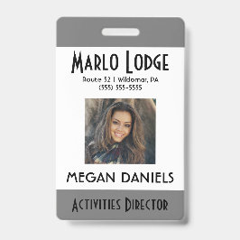 従業員カスタムの写真IDバッジ – グレー バッジ