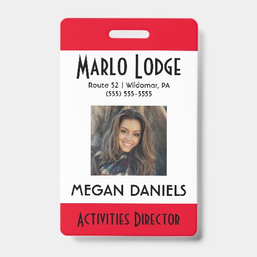 従業員カスタムの写真IDバッジ バッジ (正面)