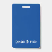 従業員カスタムの写真IDバッジ – 青 バッジ (裏面)