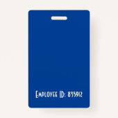従業員カスタムの写真IDバッジ – 青 バッジ (裏面)