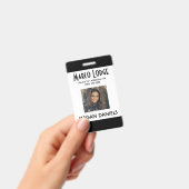 従業員カスタムの写真IDバッジ – 黒 バッジ (手持ち)