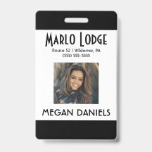 従業員カスタムの写真IDバッジ – 黒