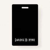 従業員カスタムの写真IDバッジ – 黒 バッジ (裏面)