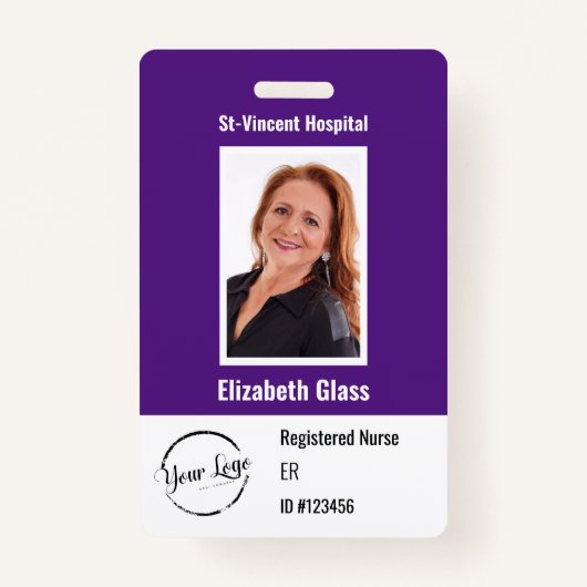 従業員カスタムの写真IDバーコードのロゴ名バッジ バッジ (正面)