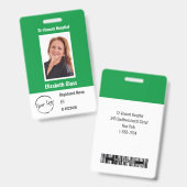 従業員カスタムの写真IDバーコードのロゴ名バッジ バッジ (正面＆裏面)