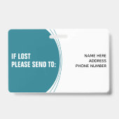 従業員カスタムの写真IDバーコードロゴ名 バッジ (Back)