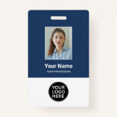 従業員カスタムの写真IDロゴ名バッジ バッジ (正面)