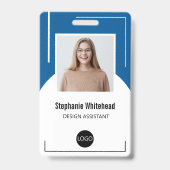 従業員カスタムの写真IDロゴ王室の青 バッジ (正面)