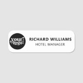 従業員カスタムの磁気ピンまたは安全ピンホワイト 名札 (正面)