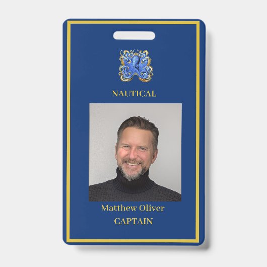 従業員カスタムのNavyフォトロゴ バッジ (正面)