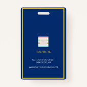 従業員カスタムのWhite Navyフォトロゴ バッジ (裏面)