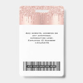 従業員カスタムグリッターのバラ金ゴールド名 バッジ (裏面)