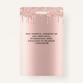 従業員カスタムグリッタードリップバラ金ゴールド名バッジ バッジ (裏面)