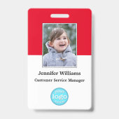 従業員カスタムスタッフのフォトバーコードロゴ名ID バッジ (正面)