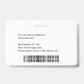 従業員カスタムスタッフの写真ロゴバーコード名ID バッジ (裏面)