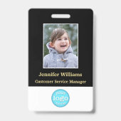 従業員カスタムスタッフ写真名バーコードロゴID バッジ (正面)