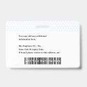 従業員カスタムスタッフ写真名ロゴバーコードID バッジ (Back)