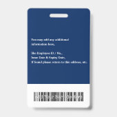 従業員カスタムスタッフ写真名ロゴバーコードID バッジ (裏面)