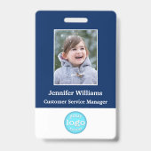 従業員カスタムスタッフ写真名ロゴバーコードID バッジ (正面)