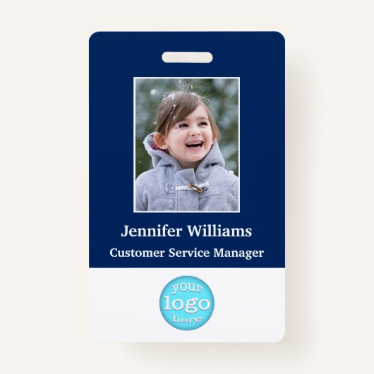 従業員カスタムスタッフ写真名ロゴバーコードID バッジ (正面)
