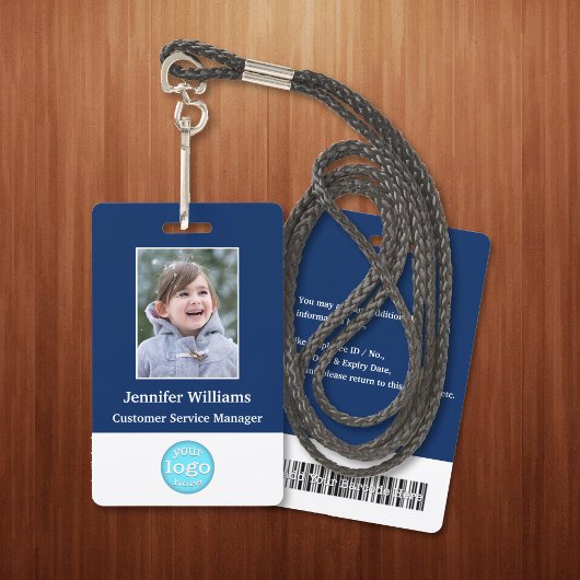 従業員カスタムスタッフ写真名ロゴバーコードID バッジ