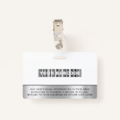 従業員カスタムバーコードのロゴ名グレーシルバー バッジ (裏面クリップ)