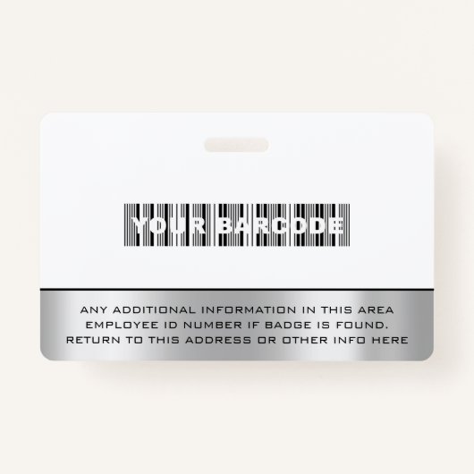 従業員カスタムバーコードのロゴ名グレーシルバー バッジ (裏面)
