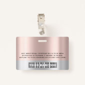 従業員カスタムバーコードロゴ名バラ金ゴールド バッジ (裏面クリップ)