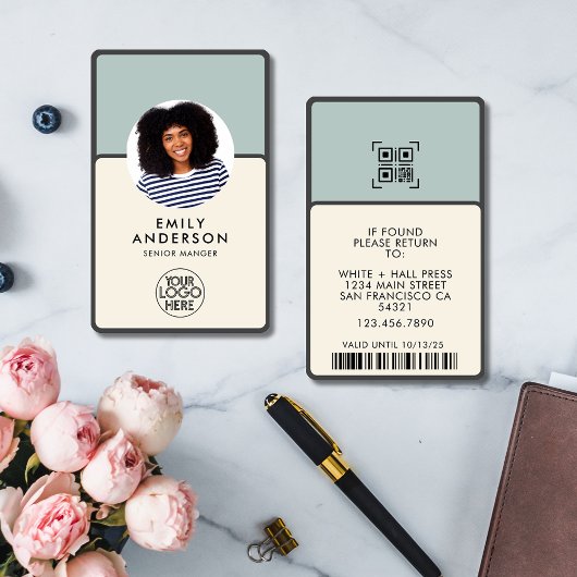 従業員カスタムパス写真IDロゴQrバーコード バッジ