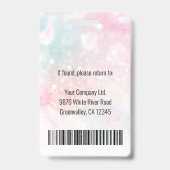 従業員カスタムフォトバーコードロゴ名グリッター バッジ (Back)