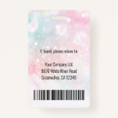 従業員カスタムフォトバーコードロゴ名グリッター バッジ (裏面)