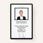 従業員カスタムフォトバーコードロゴ名バッジ バッジ (正面)