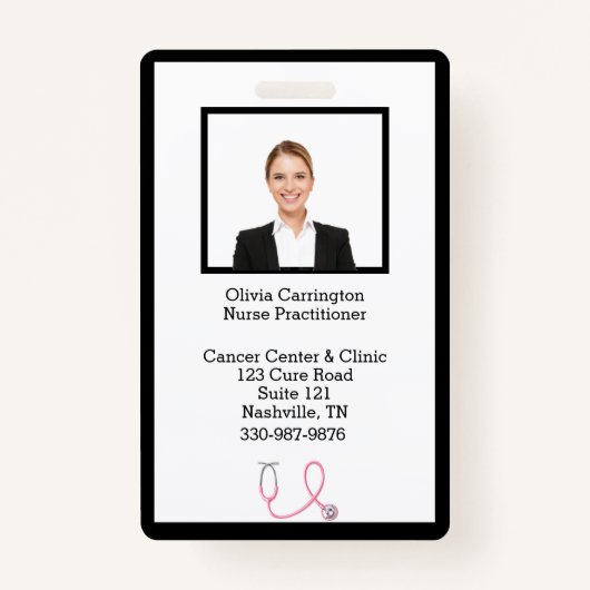 従業員カスタムフォトバーコードロゴ名バッジ バッジ (正面)