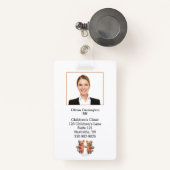 従業員カスタムフォトバーコードロゴ名バッジ バッジ (正面リトラクタブル付き)