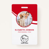 従業員カスタムフォトバーコードロゴ名バッジ バッジ (正面)